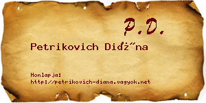Petrikovich Diána névjegykártya