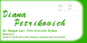 diana petrikovich business card