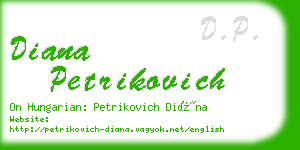 diana petrikovich business card